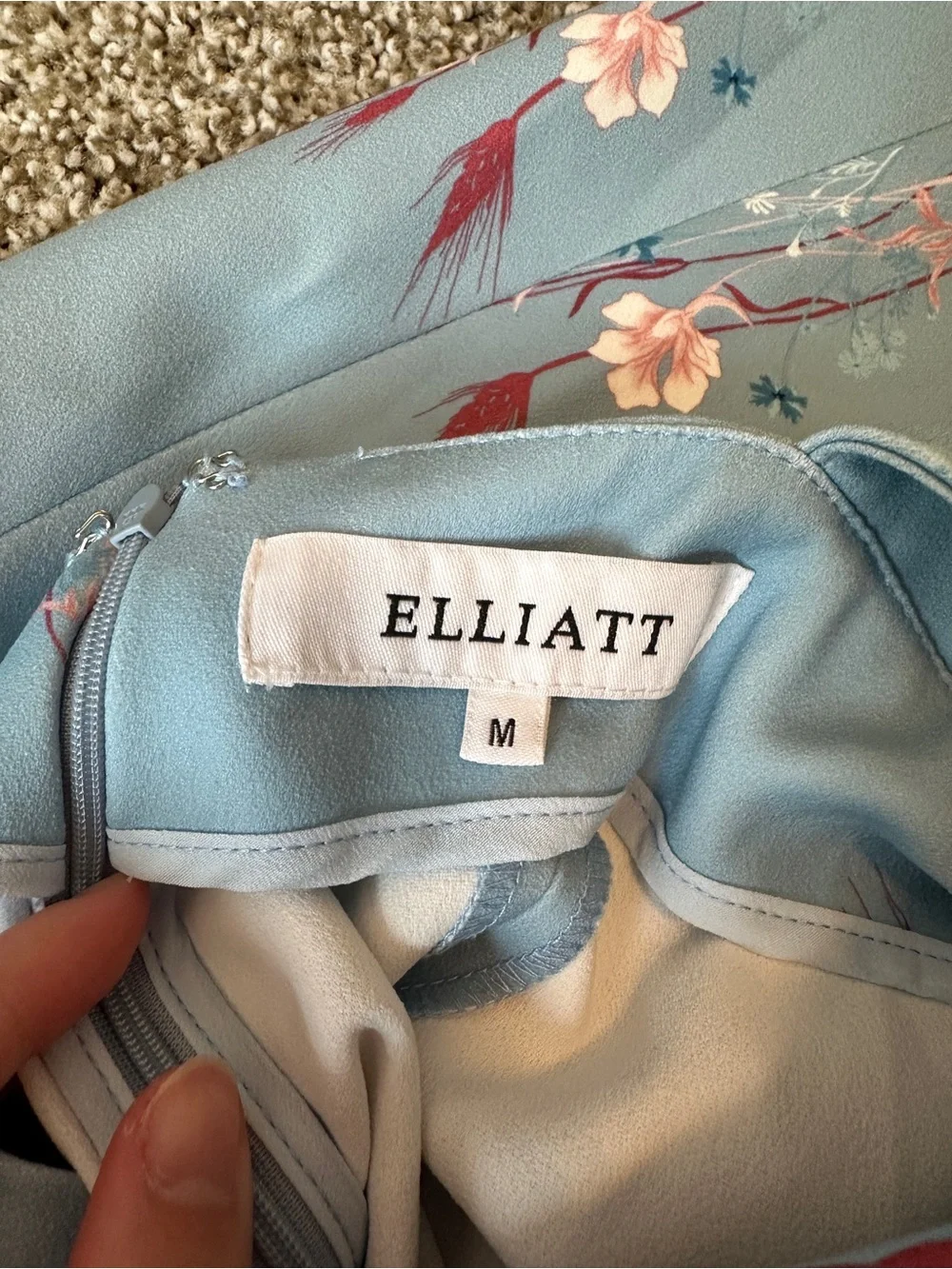 Elliatt Light Blue Floral Jumpsuit with Pink Floral Accents - Picture 11 of 13